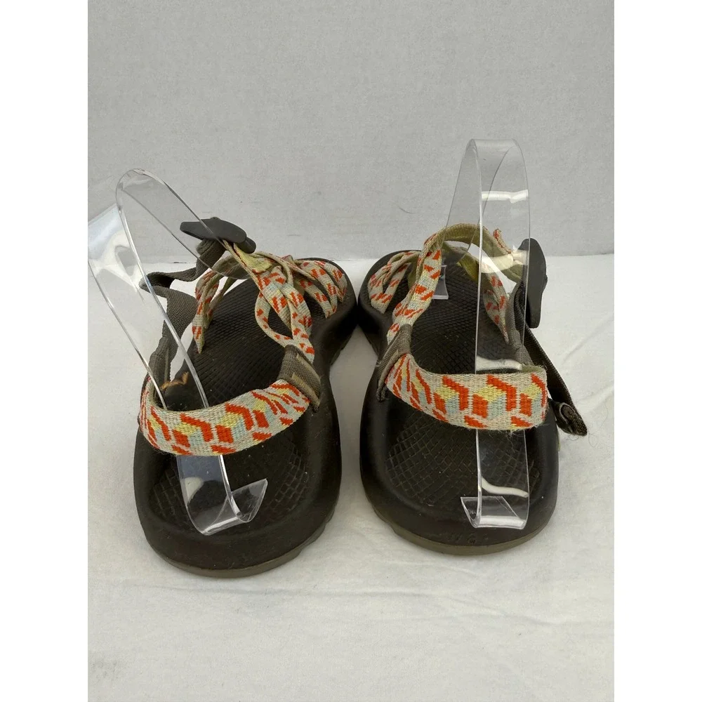 Chaco Z Cloud 2 Womens 8‎ Brown Orange Geometric Double Strap Toe Loop Sandals